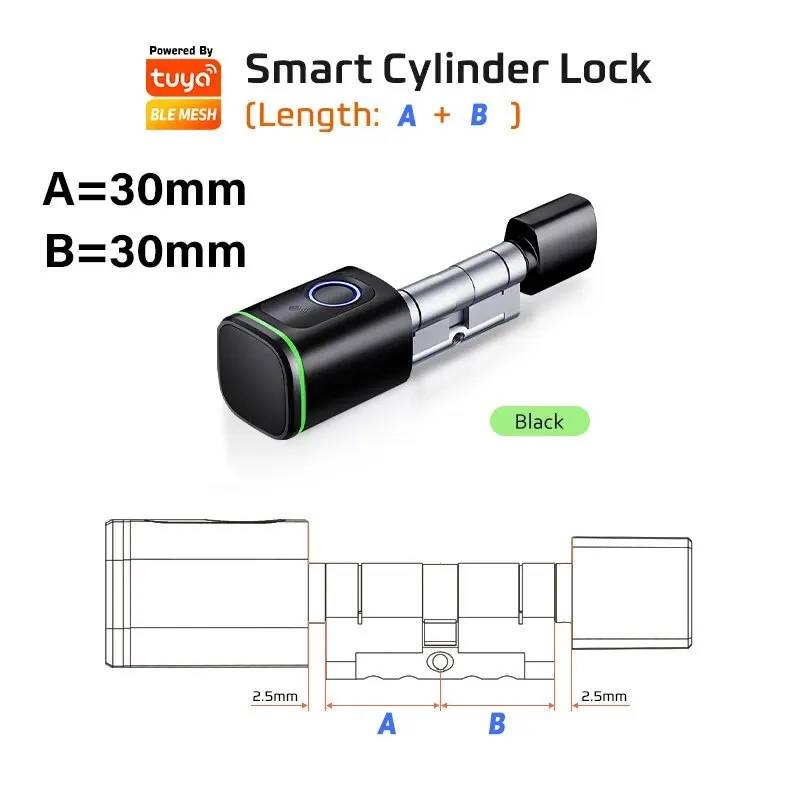 Smart Cylinder Lock With Tuya
