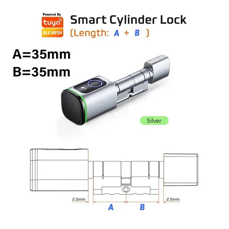 Smart Cylinder Lock With Tuya